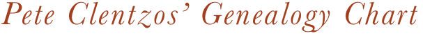 Pete Clentzos’ Genealogy Chart